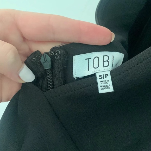 NEW black TOBI mini open back dress A line - Picture 4 of 5